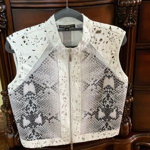 Alberto Makali  faux leather mesh vest